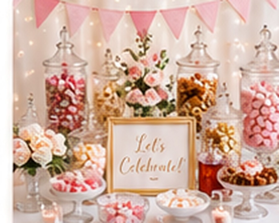 Colourful celebration sweet station for parties and events