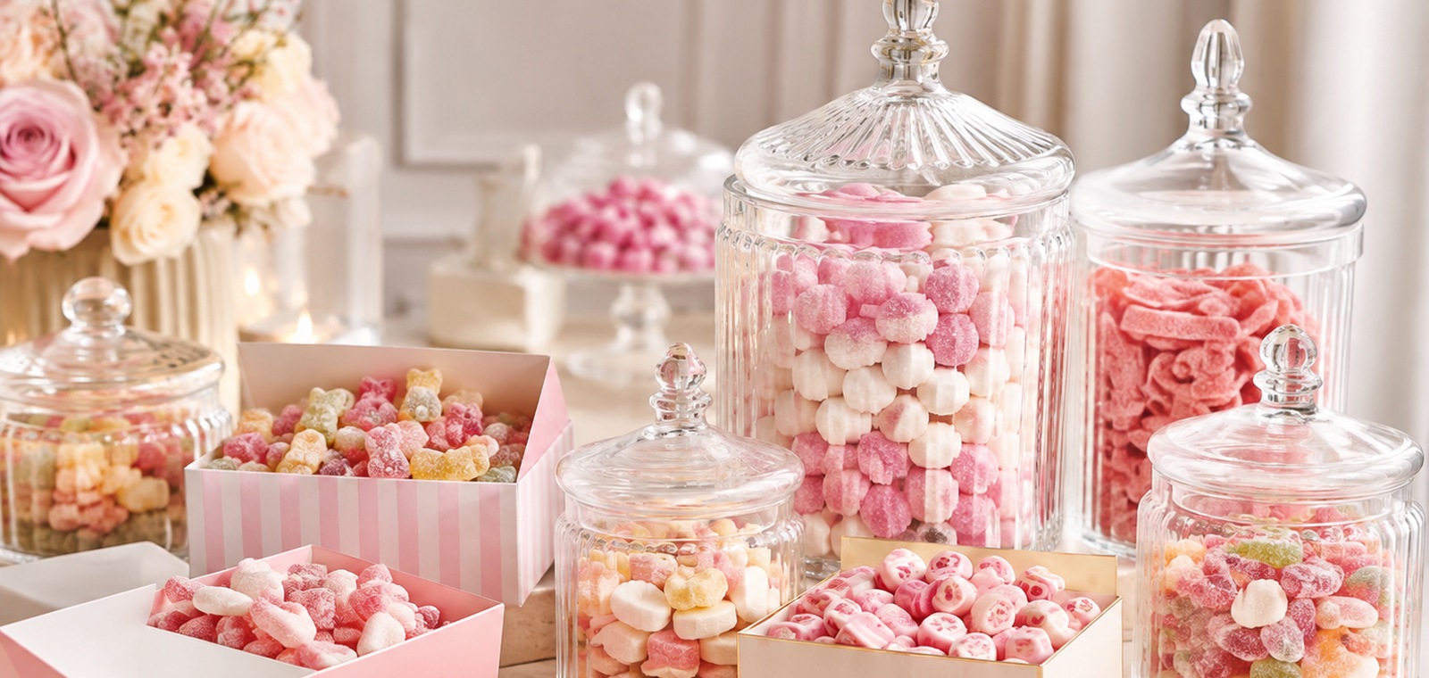 Pastel sweet display for a Norfolk event