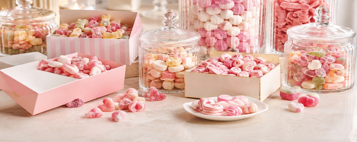 Colourful sweets arranged for a special event