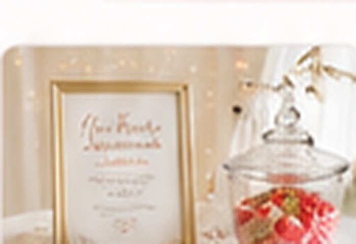 Styled wedding sweet station ready for a hosted service